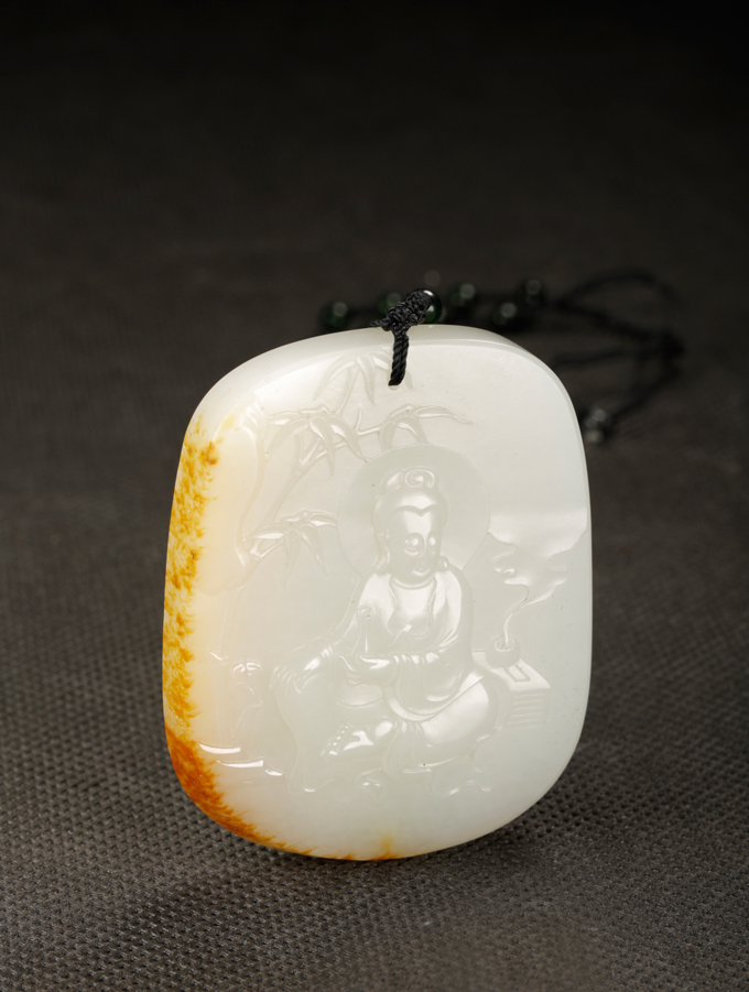 和田玉子料作品《观音牌》